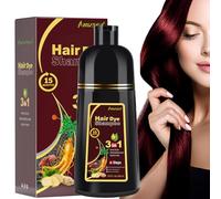 Shampoo istantaneo per capelli neri colorante per grigi, Shampoo colorante naturale per capelli neri 3 in 1 per uomini e donne(Red Wine)
