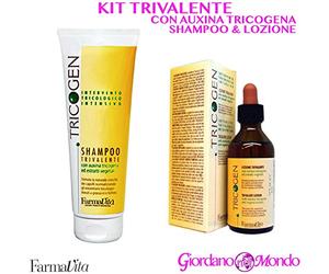 SHAMPOO + LOZIONE TRIVALENTE ANTICADUTA GRASSO FORFORA TRICOGEN FARMAVITA PROFESSIONALE PER PARRUCCHIERI