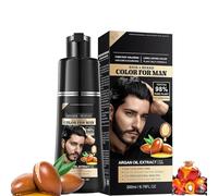 Shampoo Nero Uomo Effetto Rapido e Naturale, Shampoo Colorante Capelli Bianchi, Tintura per Capelli Bianchi Istantaneo, Colore e Duratura