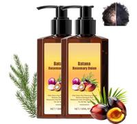 Shampoo nutriente e condizionante, olio di batana, rosmarino e cipolla, riduce la caduta dei capelli, rinforza le radici e dona lucentezza, capelli più folti e forti (2pcs)