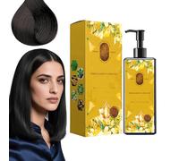 Shampoo nutriente per capelli a base vegetale, ingredienti a base di erbe per la copertura grigia, nero jet a lunga durata, marrone scuro e marrone castagna per donne e uomini (Il nero naturale)