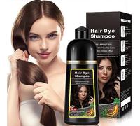 Shampoo per capelli da caffè scuro, 500 ml, 3 in 1, per la cura e la tintura dei capelli castani, per uomini e donne, colori in 10-15 minuti (marrone scuro)