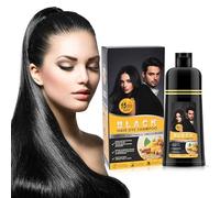 Shampoo per Capelli Neri allo Zenzero, 500 ml, 2 in 1 a Mezza Durata, 5 Minuti Finsh