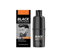 Shampoo per capelli neri da uomo, formula 5 in 1 per capelli e barba, lavaggio passo per passo, tintura in uno, leggero veloce, nero naturale, colore duraturo