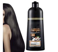 Shampoo per capelli nero, 500 ml, olio di cocco, colore istantaneo, con olio di cocco ed erbe, tintura per capelli, lunga durata e non sbiadisce, con ingredienti nutrienti per la casa e il salone