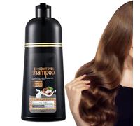 Shampoo per capelli nero, 500 ml, olio di cocco, colore istantaneo, con olio di cocco ed erbe, tintura per capelli, lunga durata e non sbiadisce, con ingredienti nutrienti per la casa e il salone