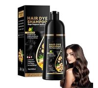 Shampoo per capelli nero naturale - 500 ml - 3 in 1 per la cura e la tintura dei capelli neri, ideale per uomini e donne. Copertura istantanea in 10-15 minuti, risultato naturale e duraturo