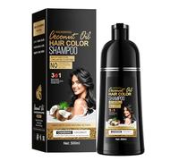 Shampoo per capelli nero naturale - 500 ml - 3 in 1 per la cura e la tintura dei capelli neri, ideale per uomini e donne, Shampoo colorato con olio di cocco (natureblack)