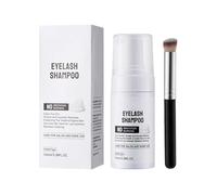 Shampoo per extension ciglia + pennello, detergente schiumogeno per palpebre, lavaggio per extension e ciglia naturali, senza solfati per il lavaggio delle extension delle ciglia