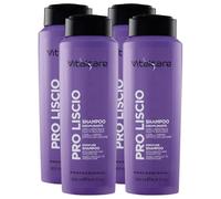 Shampoo PRO LISCIO Disciplinante Per Capelli Crespi, Difficili Da Lisciare. Con Cheratina e Olio Di Avocado 500ml (4 Flaconi)