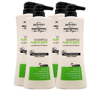 Shampoo PURIFICANTE Con Estratto Di Limone, Per Capelli Grassi. Sebo-Normalizzante, 5 Azioni 400ml (4 Flaconi)