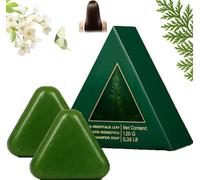 Shampoo sapone verde Usman Grass | 2x120G Nature Triangle Shampoo Bar | Sapone shampoos solido riso glutinoso nutriente | Rafforzare gli antirafiti shampoos saponi per uomini, donne