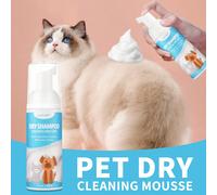 Shampoo schiumoso senza acqua di dimensioni mini per gatti | Shampoo per animali naturali per cani e gatti | Shampoo secco senza acqua per la pulizia senza bagno | Eliminatore di odori per animali dom