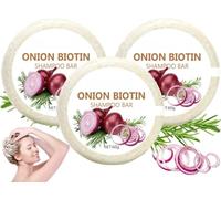 Shampoo Solido,3pcs Cipolla Biotin Shampoo Bar,Sapone Shampoo Scintille di Luce,Onion Biotin Shampoo Bar,Shampoo Solido Alla Cipolla e Rosmarino,Cipolla Rosmarini Shampoo Sapone,60g