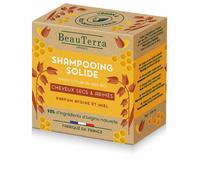 BeauTerra - Shampoo solido per capelli secchi e danneggiati - all'olio di cocco - Made in France - Eco-progettato e Zero Rifiuti - 75 g