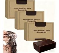 Shampoo Solido Naturale per il Controllo del Sebo per Capelli Grassi e Forfora, Shampoo Solido Detergente Profondo con Erbe Biologiche, Sapone per Capelli Nutriente, Vegano con Schiuma Ricca (3Pezzi)