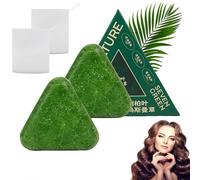 Shampoo solido Nature Triangle, capelli profondamente nutrienti, shampoo e saponette per la pulizia profonda contro la caduta dei capelli, rinforza i capelli per donne e uomini (2 Pezzo)