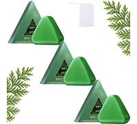 Shampoo Solido Nature Triangle, Shampoo al Sapone Verde Nature Seven, 120 g, Shampoo Solido Naturale a Base Vegetale, Schiuma Ricca, Adatto ai Viaggi, Adatto a Tutti i Tipi di Capelli (3PC)