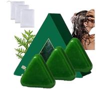 Shampoo solido Nature Triangle, shampoo Nature Seven Green Soap, detergente delicato e nutriente, rinforza e leviga i capelli, per donne e uomini (3pcs)