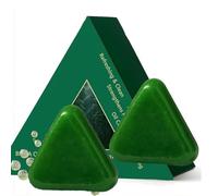 Shampoo Solido Nature Triangle, Shampoo Solido Nature Herbal Grass, All'Acqua di Riso per la Cura dei Capelli, Idratazione Profonda, Sapone di Erba Verd (2PCS)