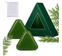 Shampoo solido Nature Triangle, shampoo solido Usman Grass, sapone verde Nature Seven hampoo ar, rinforza e liscia i capelli, capelli dall'aspetto sano per donne e uomini (2pcs)