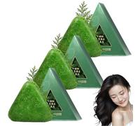 Shampoo solido, shampoo al sapone verde, shampoo solido all'erba, calmante e rinforzante per capelli da donna e da uomo (3pcs)