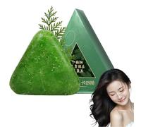 Shampoo solido, shampoo solido triangolare, solido a base vegetale, detergente delicato, rinforza i capelli, migliora l'effetto crespo dei capelli (1pcs)