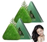 Shampoo solido, shampoo solido triangolare, solido a base vegetale, detergente delicato, rinforza i capelli, migliora l'effetto crespo dei capelli (2pcs)
