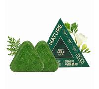 Shampoo solido, shampoo triangolare, Nature Seven GrünesShampoo, oli bilancianti per cuoio capelluto, non grasso, shampoo per la cura dei capelli per uomini, pulizia delicata e cura per uomini e donne