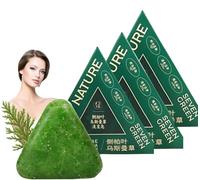 Shampoo Solido Triangolare Nature, Sapone Solido Naturale a Base Vegetale, Shampoo Solido all'Erba per la Crescita dei Capelli, Calmante e Rinforzante per Capelli da Donna e Uomo,3pcs