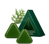 Shampoo Solido Triangolo Naturale, Shampoo Solido all'Erba di Usman, Lenisce e Rinforza il Cuoio Capelluto, Ingredienti Naturali, Controllo del Sebo e Capelli Soffici, Nutre Delicatamente