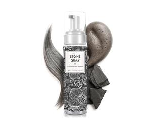 Shampoo tinta grigio ardesia, oscuramento graduale, schiuma opacizzante per capelli bianchi e grigi, 200 ml, Piubella Stone, grigio