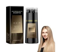 Shampoo Tintura Capelli Castano Chiaro, Hair Dye Shampooing, Formula Delicata per Riflessi Naturali, Colore Omogeneo Senza Effetto Radici, Shampoo Colorante Non Aggressivo, Adatto per Uso Frequente