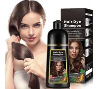 Shampoo tintura marrone naturale 500 ml, 3-IN-1 Shampoo tintura per capelli grigi, capelli castani Nutre & scuri, per uomini donne in 10-15 minuti (Chestnut Brown)