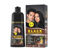 Shampoo Tintura Per Capelli Neri Veloci, Shampoo Per Capelli Anticarro, Tintura Di Ritocco Istantanea, Risultati Di Lunga Durata, Nessuna Miscelazione Richiesta, 500 Ml, Per Una Copertura E Condiziona