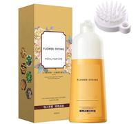 Shampoo tintura per capelli rosa petalo, shampoo per capelli di lunga durata e naturale per coprire i peli grigi, il colore di peli a base di piante istantanei nutrienti donne e uomini (Brown Tea)