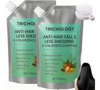 Shampoo Trichology anticaduta e volumizzante, Shampoo Trichology anti-crespo, Sham-poo per il controllo del sebo e il nutrimento del cuoio capelluto, Cura organica dei capelli e sostiene (2pcs)