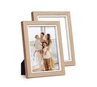 Shampsen 13x18 Cornice Foto Cornici in Legno Set di 2 per Parete e Tavolo Regalo per il compleanno, anniversario, festa della mamma