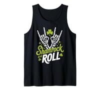 Shamrock And Roll Funny St Patricks Day Rock Hand Skeleton Canotta
