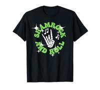 Shamrock And Roll Scheletro di San Patrizio Mano Musica Grassetto Maglietta
