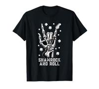 Shamrock And Roll St. Patrick's Skeleton Hand Music Party Maglietta