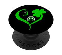 Shamrock Cat St Patricks Funny Irish Lucky Cat Charm Clover PopSockets PopGrip Adesivo