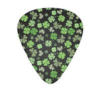 Shamrock Clover Green St. Patrick's Day Plettri per chitarra Include sottile calibro medio e pesante Regalo unico per chitarra per basso elettrico Chitarre acustiche Ukulele (12 pezzi)