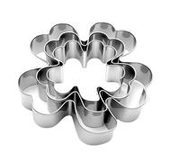 Shamrock Cookie Cutter, St Patricks Baking Tool, stampo in acciaio inossidabile per biscotti e torte da dessert snack, Kitchen Cutter Gadget with Easy Press Design for Irish Party Home Baking