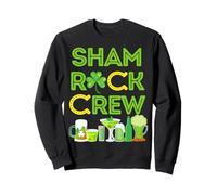 Shamrock Crew Leprechaun Cappello Verde Trifoglio Birra Monete d'oro Felpa