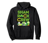 Shamrock Crew Leprechaun Cappello Verde Trifoglio Birra Monete d'oro Felpa con Cappuccio