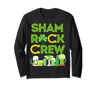 Shamrock Crew Leprechaun Cappello Verde Trifoglio Birra Monete d'oro Maglia a Manica