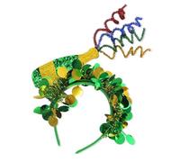 Shamrock fascia Boppers, fascia irlandese,Cerchietto verde con foglie di trifoglio di San Patrizio | Accessori per capelli Costume da festa con fascia irlandese con cappello per celebrare la S