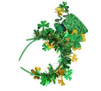 Shamrock Hairband - Shamrocks Pattern Festive Band, Green Striped Carnival Hair Accessory Bowler Theme | Suitable for Women Girls Irish Celebration Parade Festival Themed Outfit Wear