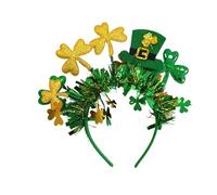 Shamrock Hairband - Shamrocks Pattern Festive Band, Green Striped Carnival Hair Accessory Bowler Theme | Suitable for Women Girls Irish Celebration Parade Festival Themed Outfit Wear